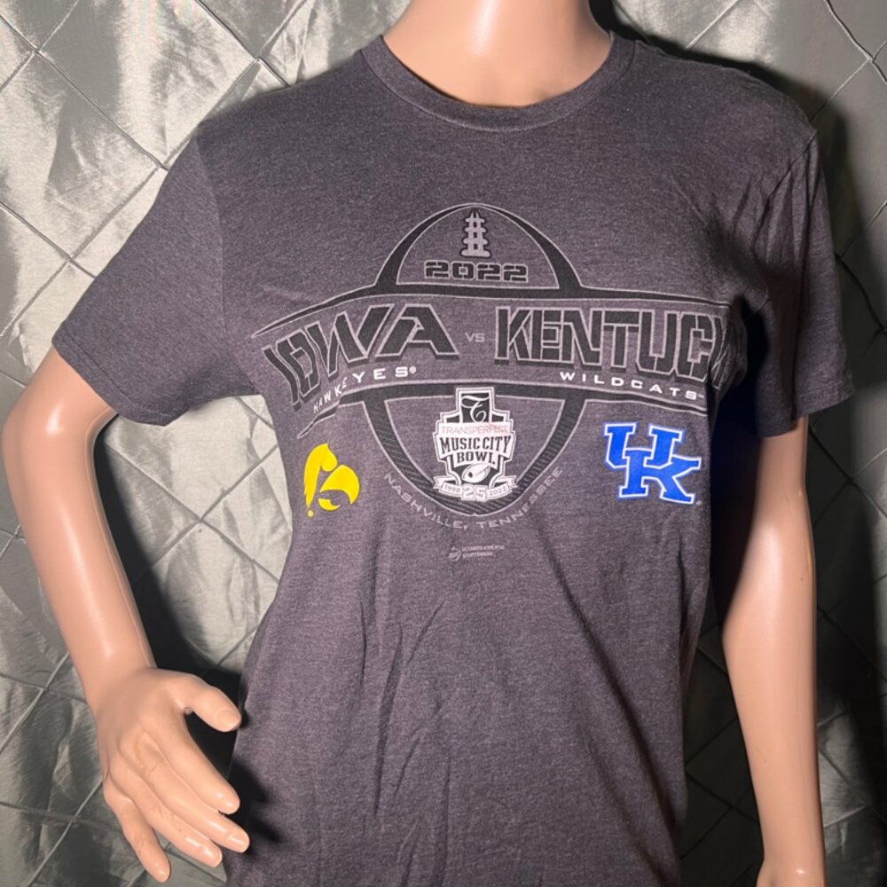 Iowa Hawkeyes Vs Kentucky Wildcats Women Small Gray 2022 Music City Bowl Nano